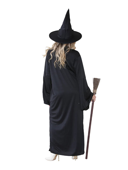 Ladies 2-Piece Black Witch Costume With Hat