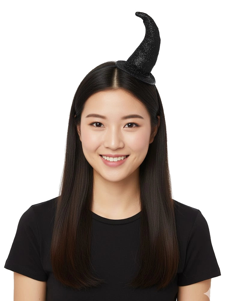 Ladies Black Witch Headband Hat