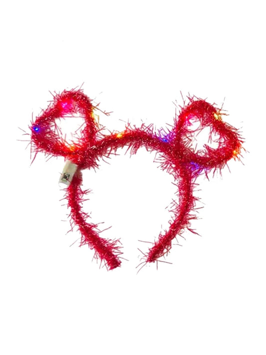 Ladies Heart Shape Light Up Headbands red