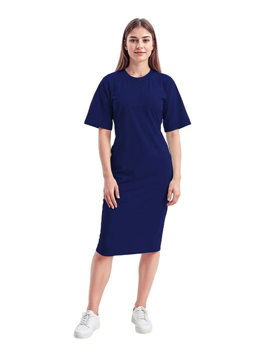 Ladies Longline PJ Dress Oversized Baggy Fit Sleepwear navy