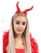 Ladies Red Horns Headband With Red Fur