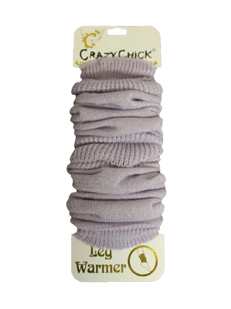 Deluxe Luxurious Ladies 80's Plain Ribbed Leg Warmers lilac lurex