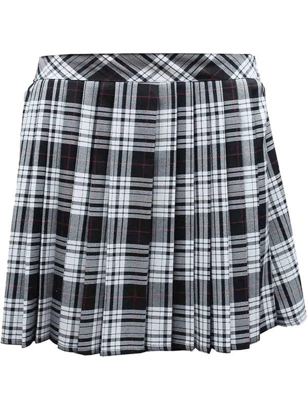 Crazy Chick Adult Pleated Elastic Tartan Skirt (16 Inches) - thefancydress.co.uk