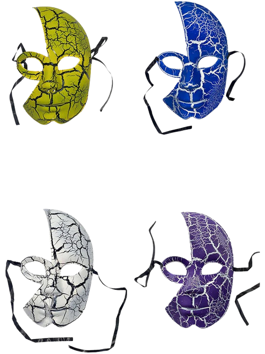 Ladies Half Face Assorted Colour Cracked Mask