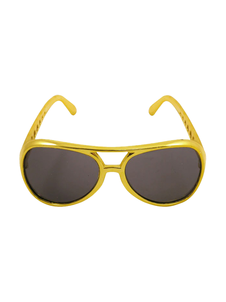 Gold Frame Geek Glasses Black Lens