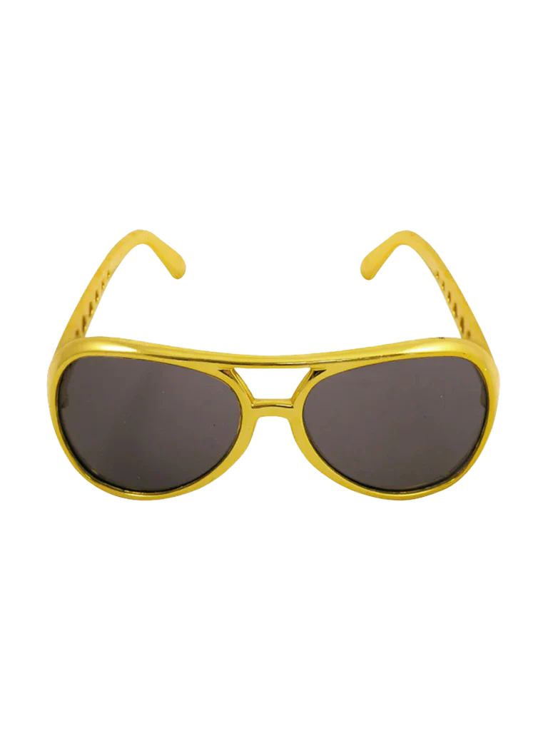 Gold Frame Geek Glasses Black Lens