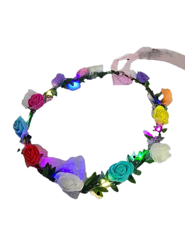 Light Up Flower Head Band - thefancydress.co.uk