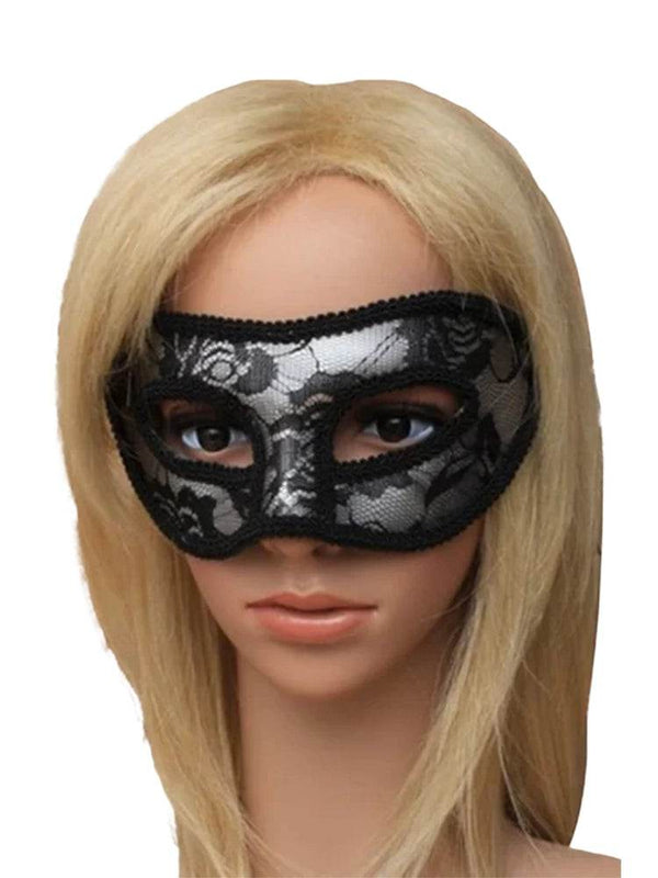 Women's Fancy Lace Flower Masquerade Mask - thefancydress.co.uk
