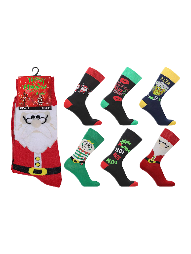 Men Christmas Socks (Pack of 6)