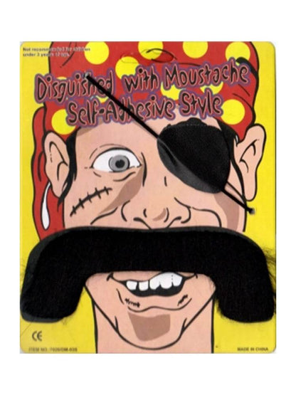 Men's 2PCs Mustache & Eyepatch Set - thefancydress.co.uk