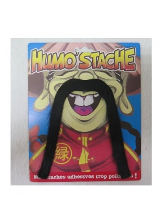Men's 80's, 90's Fancy Dress Humo'Stache Black Long Mustache