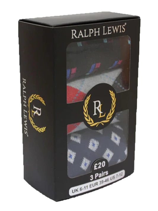 Men's Assorted Ralph Lewis Gift Box Everyday Socks