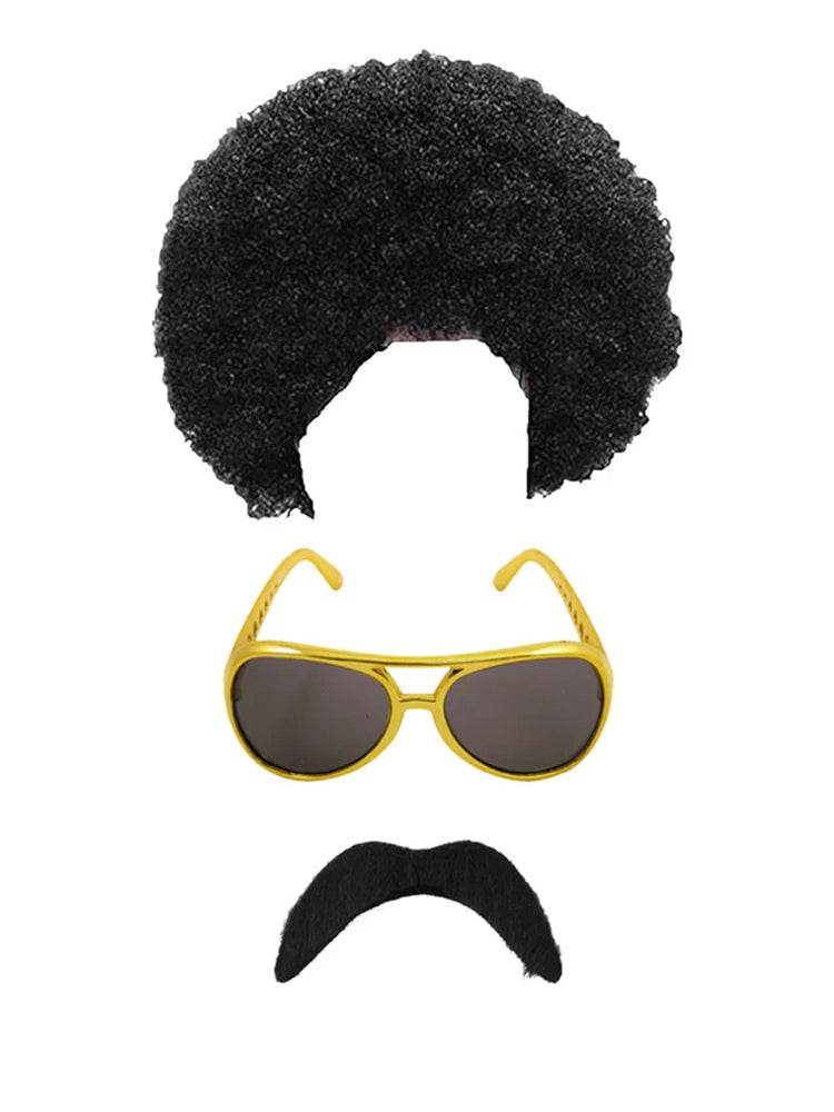 Men's Hippie 60s 70s Fancy Dress Costume Accessory Set - thefancydress.co.uk