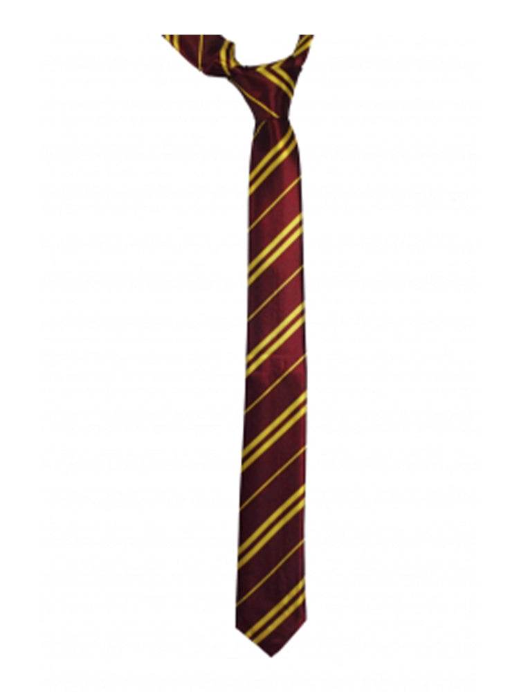 Men's Maroon and Yellow Wizard Striped Neck Tie (6cm Wide) - thefancydress.co.uk