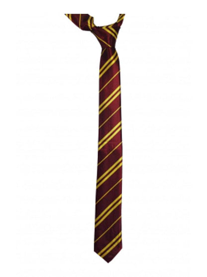 Men's Maroon and Yellow Wizard Striped Neck Tie (6cm Wide) - thefancydress.co.uk