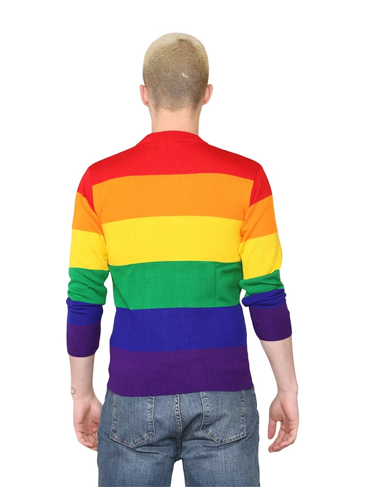 Men's Rainbow Knitted Jumper back