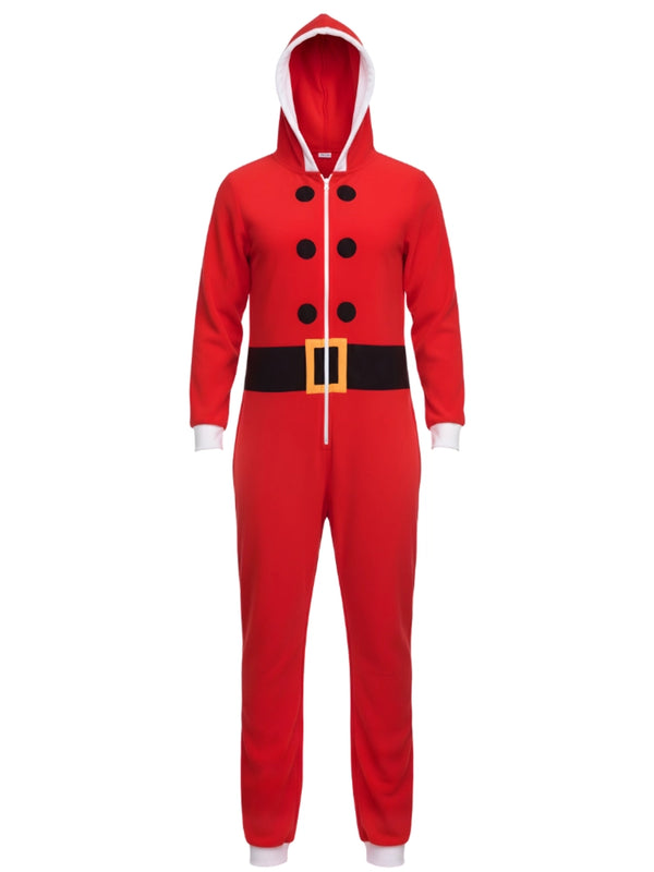 Men's Red Santa Onesie Costume