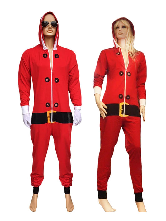Men's Red Santa Onesie Costume