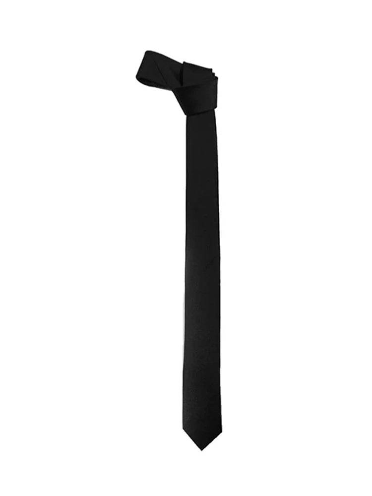 Black Satin Plain Black Neck Tie