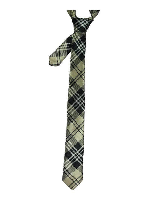 Men's Satin Style Plain Tartan Neck Tie - 6cm - thefancydress.co.uk