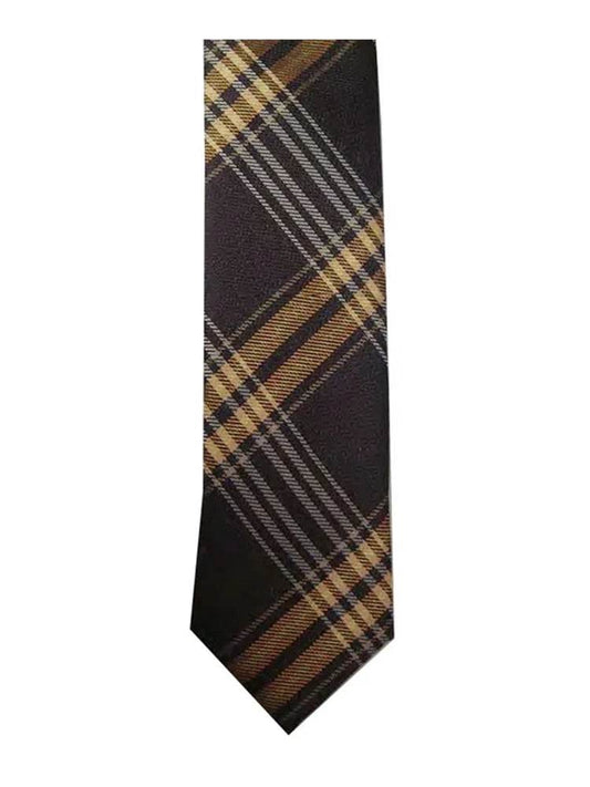 Men's Satin Style Plain Tartan Neck Tie - 6cm - thefancydress.co.uk