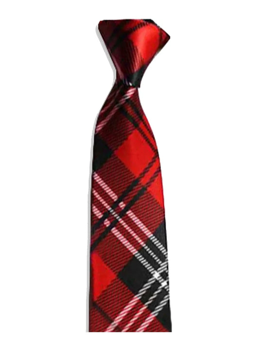 Men's Satin Style Plain Tartan Neck Tie - 6cm