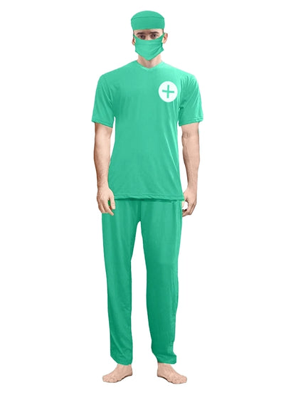 Men's Doctor's Scrubs Surgeon Costume 4-Piece Set
tefancydress
