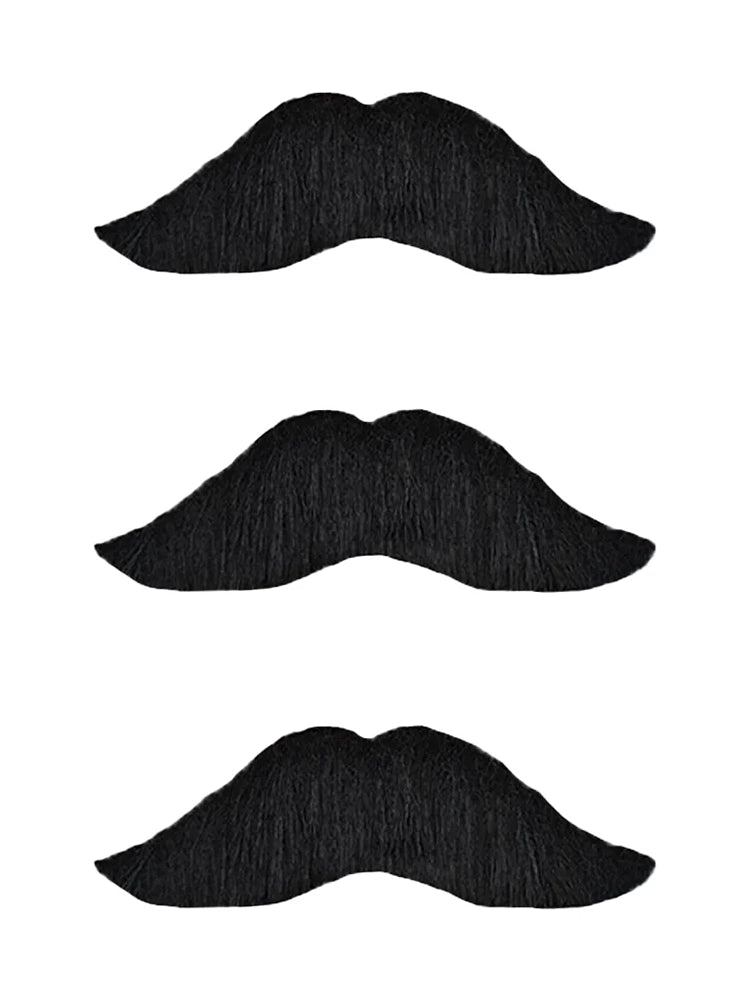 Men's Old Style Humo'Stache Black Mustache pack of 3