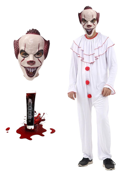 Mens Scary Clown Horror Costume Set