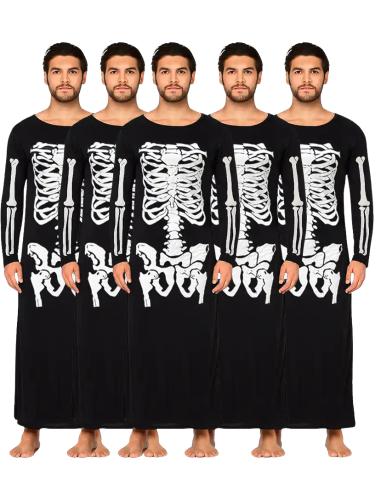 Mens Skeleton Group Tube Maxi Costume Dress