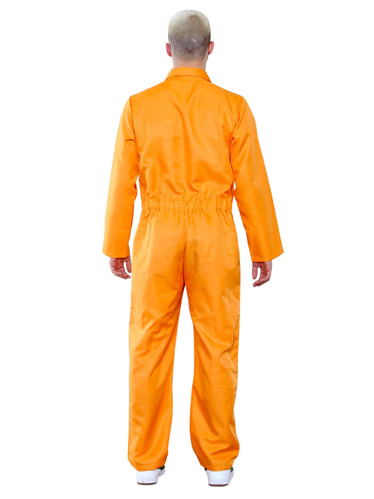 Mens Overall Orange Prison Jumpsuit Back