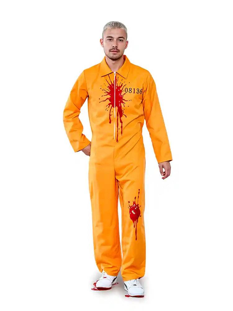 Mens Prison Jumpsuit & Vampire Fake Blood - thefancydress.co.uk