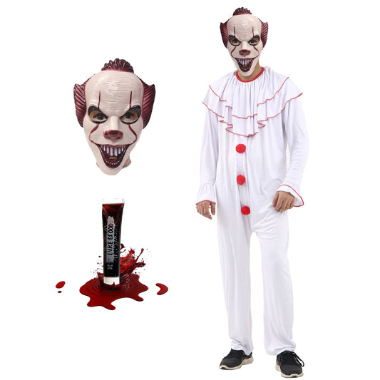 Mens Scary Clown Horror Costume Set