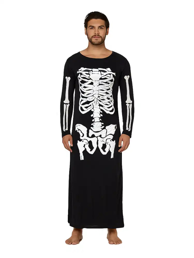 Mens Skeleton Tube Maxi Costume Dress