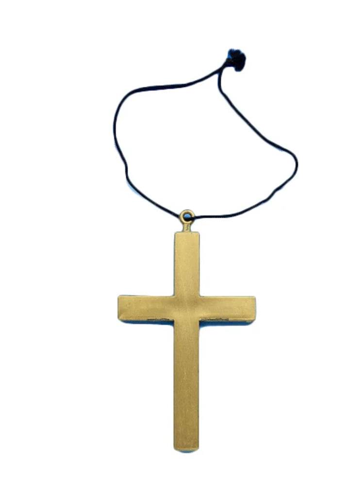 Monks Cross Golden Necklace - thefancydress.co.uk