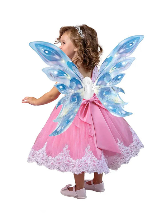 Musical Lightup Moving Butterfly Fairy Wings blue