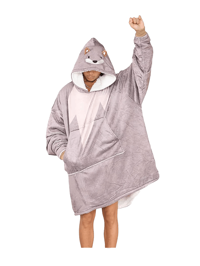 Adult Animal Face Hoodie Blanket - thefancydress.co.uk