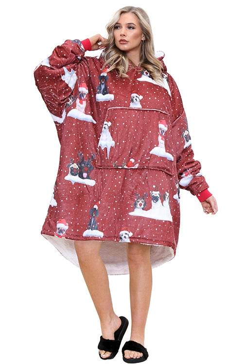 Adult Printed Hoodie Blankets - thefancydress.co.uk