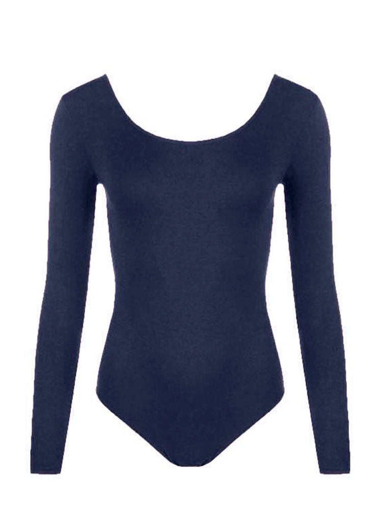 Navy Long Sleeve Microfibre Leotard for Girls


