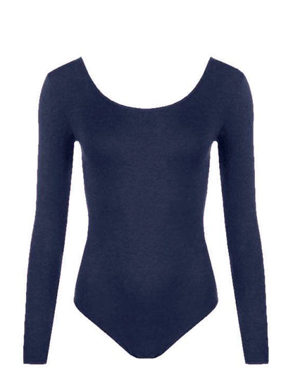 Navy Long Sleeve Microfibre Leotard for Girls

