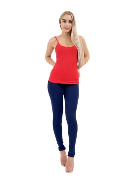 Navy Full Length Cotton Legging