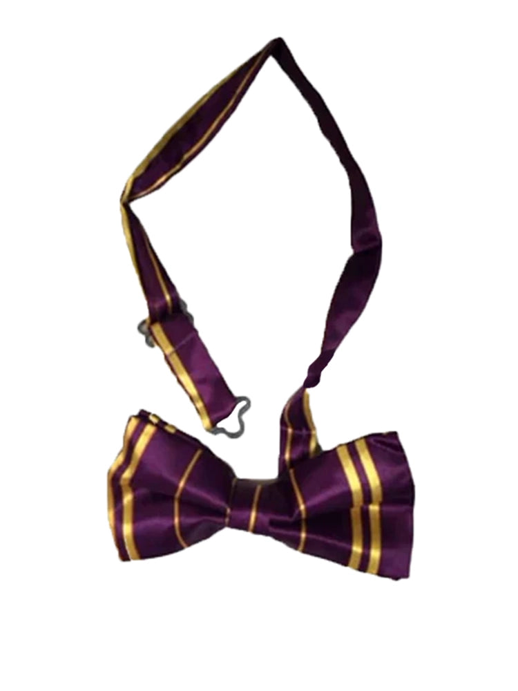 Neck Bow Ties mahroon with yellow lines