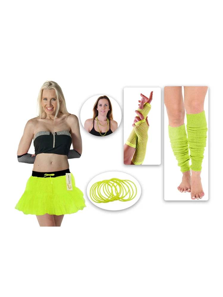 Neon Women's 80s 5Pcs Set - thefancydress.co.uk