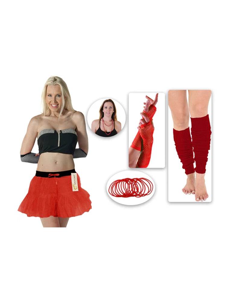 Neon Women's 80s 5Pcs Set - thefancydress.co.uk