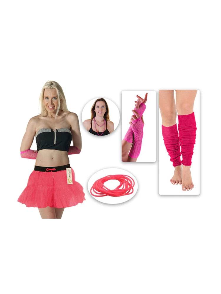 Neon Women's 80s 5Pcs Set - thefancydress.co.uk