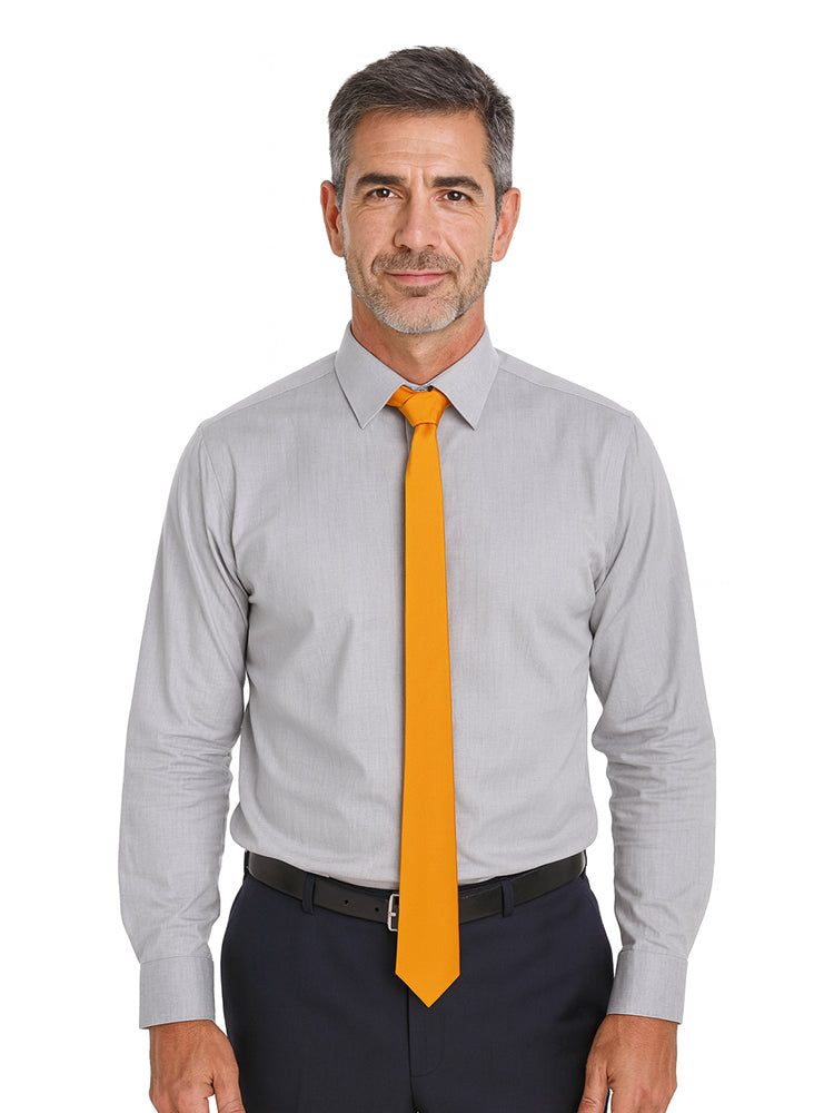 Orange Men's Satin Plain Neck Ties