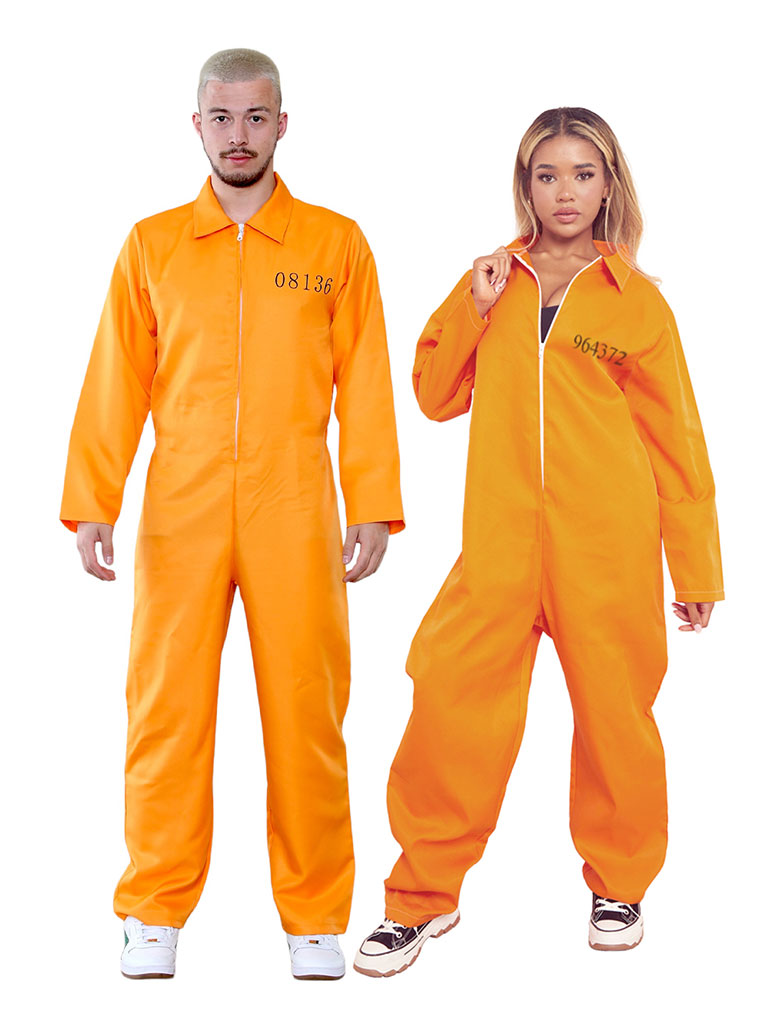 Orange Prisoner Overall Jumpsuit