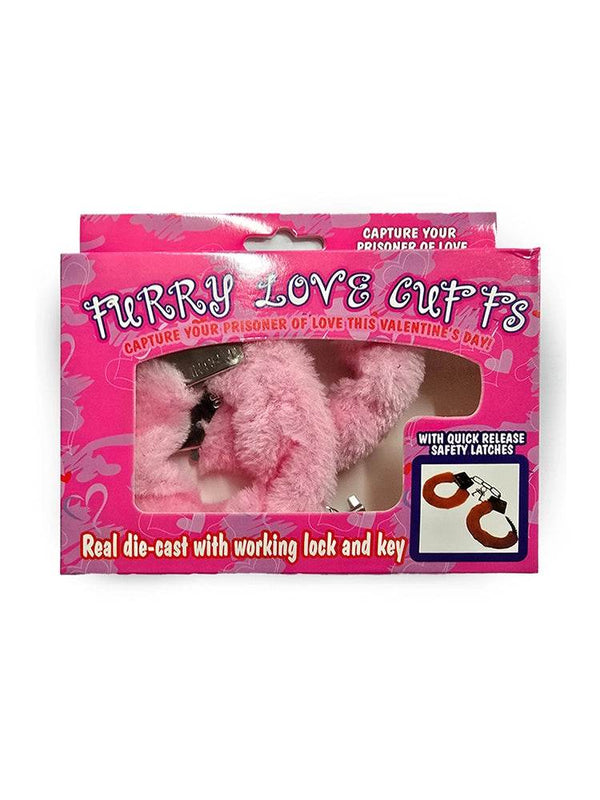Pink Furry Handcuffs - thefancydress.co.uk