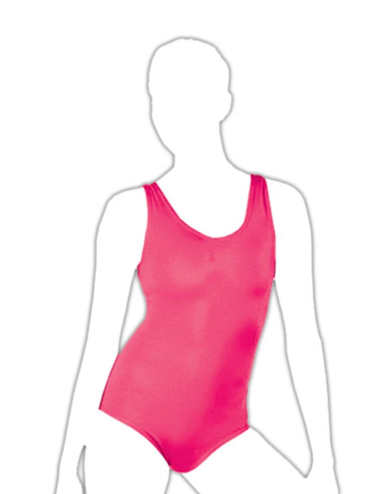 Pink Girls Plain Sleeveless Leotard