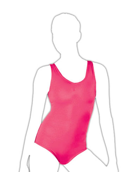Pink Girls Plain Sleeveless Leotard